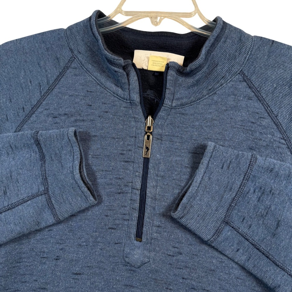 Tommy Bahama Reversible Quarter Zip Mens XXL Blue Space Dye Pullover Sweatshirt